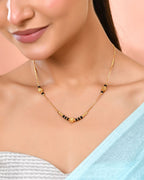 Jewels Nest Elegant Gold-Plated Black Beads Mangalsutra Necklace - Distacart