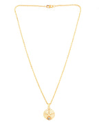 Jewels Nest Minimal Gold-Plated Circular Pendant Necklace For Women
