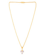 Jewels Nest Elegant Gold-Plated Triple Stone Pendant Necklace For Women