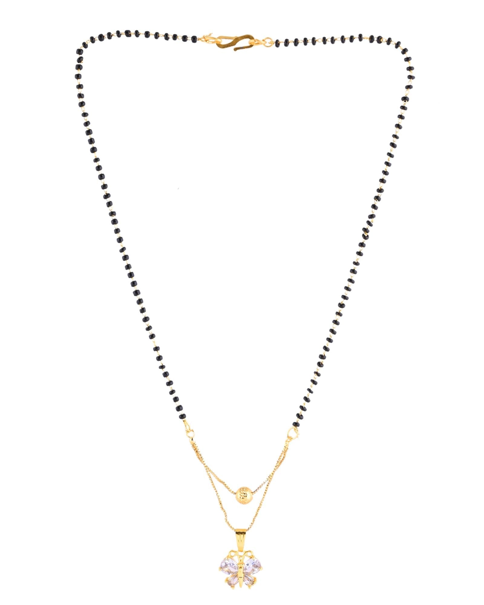 Jewels Nest Gold-Plated Butterfly Pendant Mangalsutra For Women - Distacart