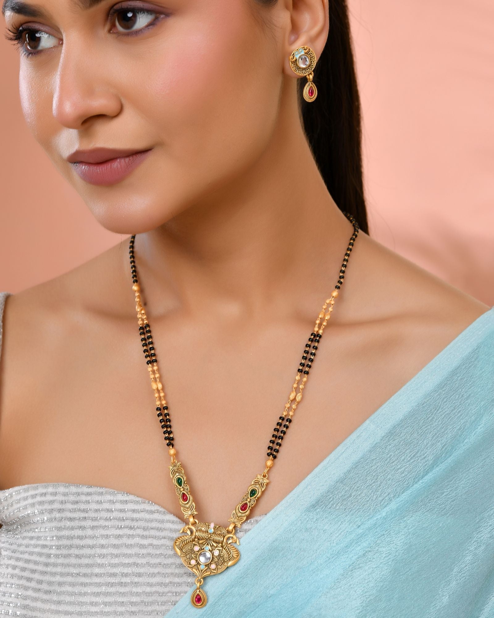 Jewels Nest Traditional Gold-Plated Kundan Mangalsutra Set For Women - Distacart