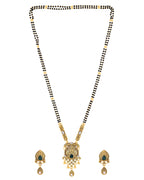 Jewels Nest Antique Gold-Plated Green Stone Mangalsutra Set For Women - Distacart