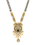 Jewels Nest Antique Gold-Plated Green Stone Mangalsutra Set For Women - Distacart