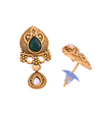 Jewels Nest Antique Gold-Plated Green Stone Mangalsutra Set For Women - Distacart