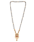 Jewels Nest Antique Gold-Plated Red Stone Temple Mangalsutra Set For Women - Distacart