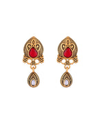 Jewels Nest Antique Gold-Plated Red Stone Temple Mangalsutra Set For Women - Distacart