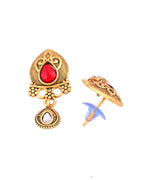 Jewels Nest Antique Gold-Plated Red Stone Temple Mangalsutra Set For Women - Distacart