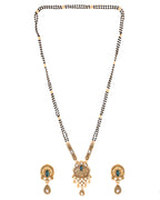 Jewels Nest Antique Gold-Plated Green Stone Temple Mangalsutra Set For Women - Distacart
