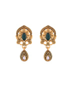 Jewels Nest Antique Gold-Plated Green Stone Temple Mangalsutra Set For Women - Distacart