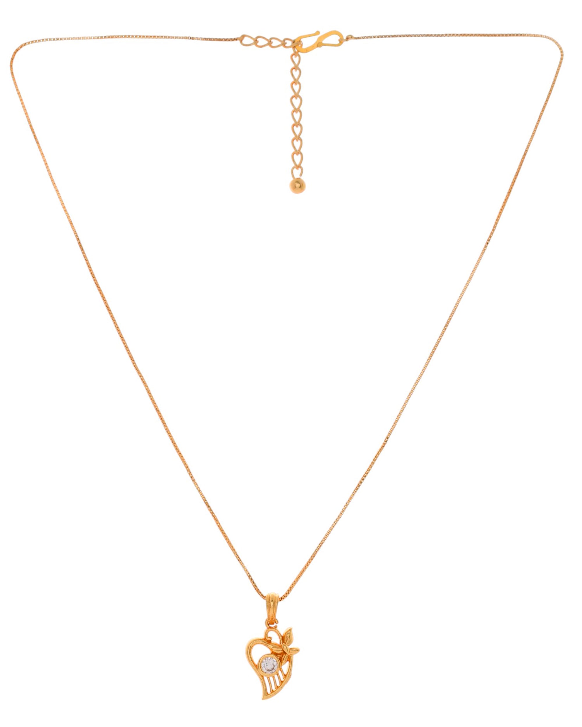 Jewels Nest Elegant Gold-Polished Couple Pendant Set