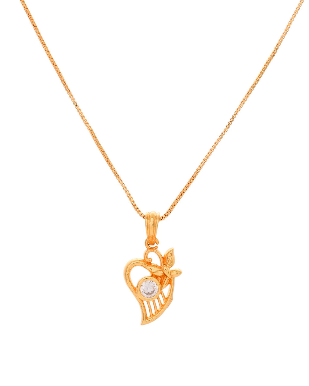 Jewels Nest Elegant Gold-Polished Couple Pendant Set