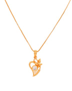 Jewels Nest Elegant Gold-Polished Couple Pendant Set