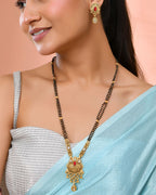 Jewels Nest Antique Gold-Plated Red Stone Temple Mangalsutra Set For Women - Distacart