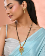 Jewels Nest Antique Gold-Plated Red Stone Temple Mangalsutra Set For Women - Distacart