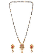 Jewels Nest Antique Gold-Plated Red Stone Temple Mangalsutra Set For Women - Distacart