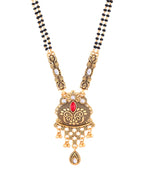 Jewels Nest Antique Gold-Plated Red Stone Temple Mangalsutra Set For Women - Distacart