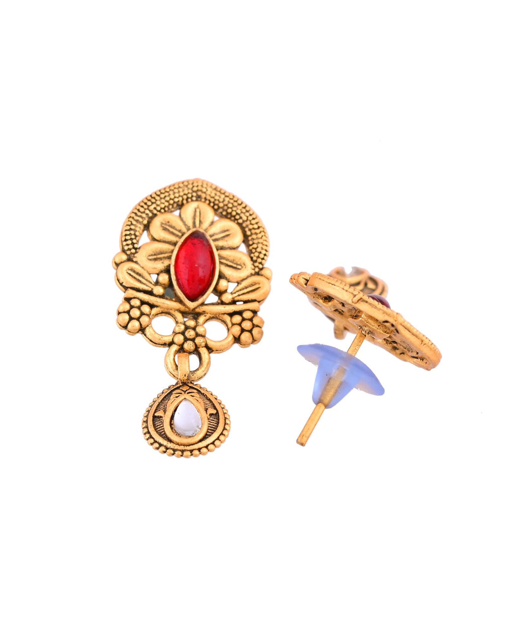 Jewels Nest Antique Gold-Plated Red Stone Temple Mangalsutra Set For Women - Distacart