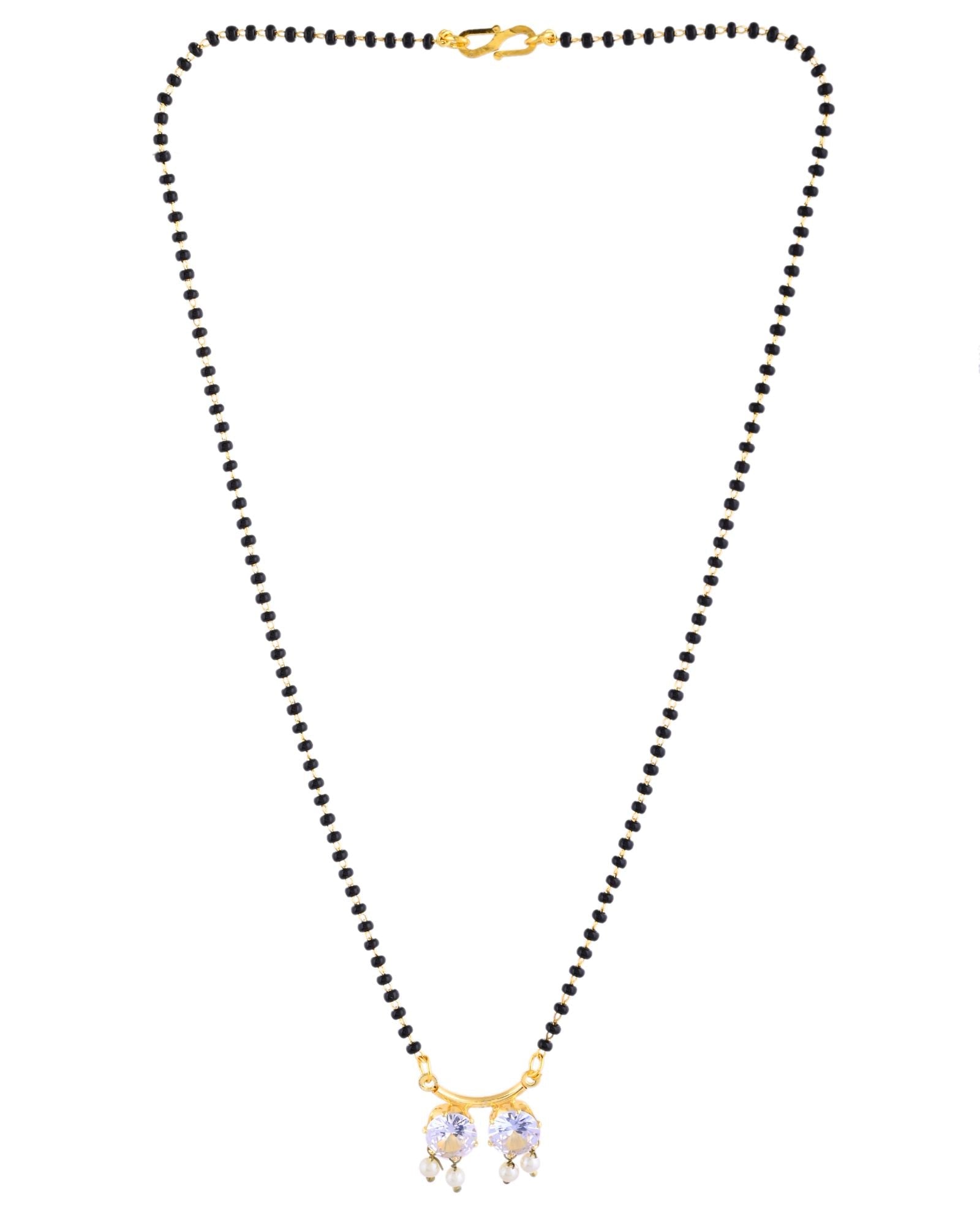 Jewels Nest Minimal Gold-Plated White Stone Mangalsutra For Women - Distacart