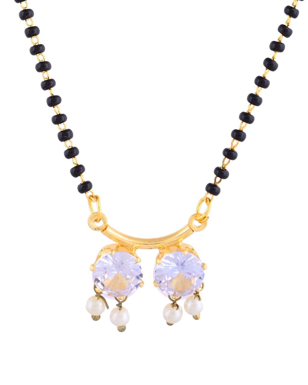 Jewels Nest Minimal Gold-Plated White Stone Mangalsutra For Women - Distacart