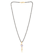 Jewels Nest Classic Gold-Tone White Stone Mangalsutra With Single Drop Tassel Pendant - Distacart