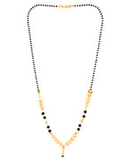 Jewels Nest Gold-Tone Leaf Design Black Beads Mangalsutra For Daily Wear - Distacart