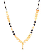Jewels Nest Gold-Tone Leaf Design Black Beads Mangalsutra For Daily Wear - Distacart