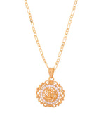 Jewels Nest Gold-Tone Circular Cz Pendant Necklace For Women