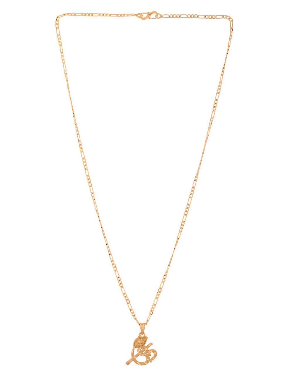Jewels Nest Gold-Tone Flute Om Pendant Necklace For Women