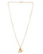 Jewels Nest Gold-Tone Flute Om Pendant Necklace For Women