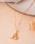 Jewels Nest Gold-Tone Flute Om Pendant Necklace For Women