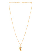 Jewels Nest Gold-Tone Krishna Flute Circle Pendant Necklace For Women