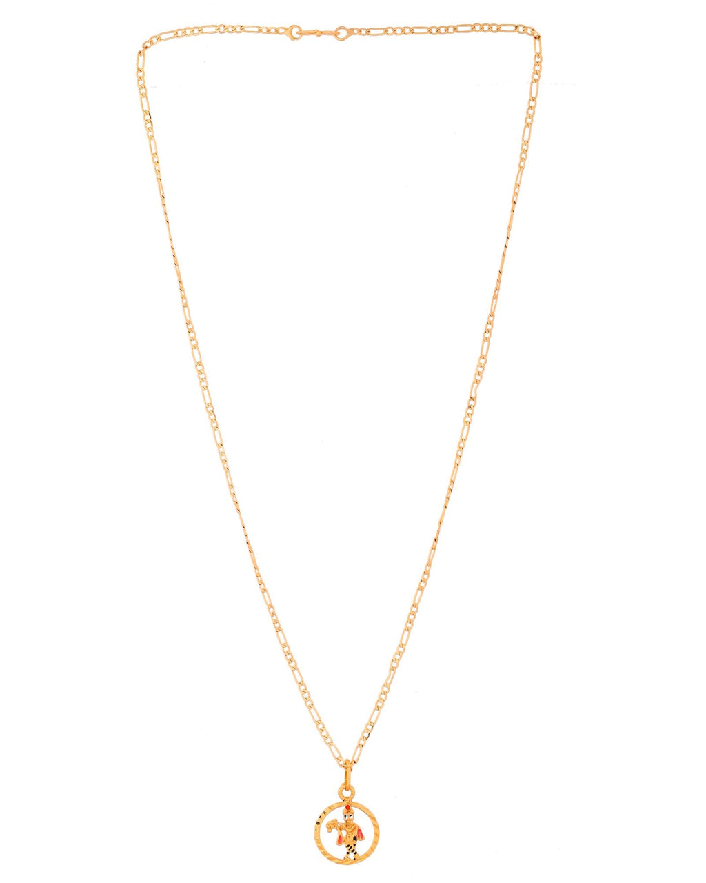 Jewels Nest Gold-Tone Krishna Circle Pendant Necklace For Women