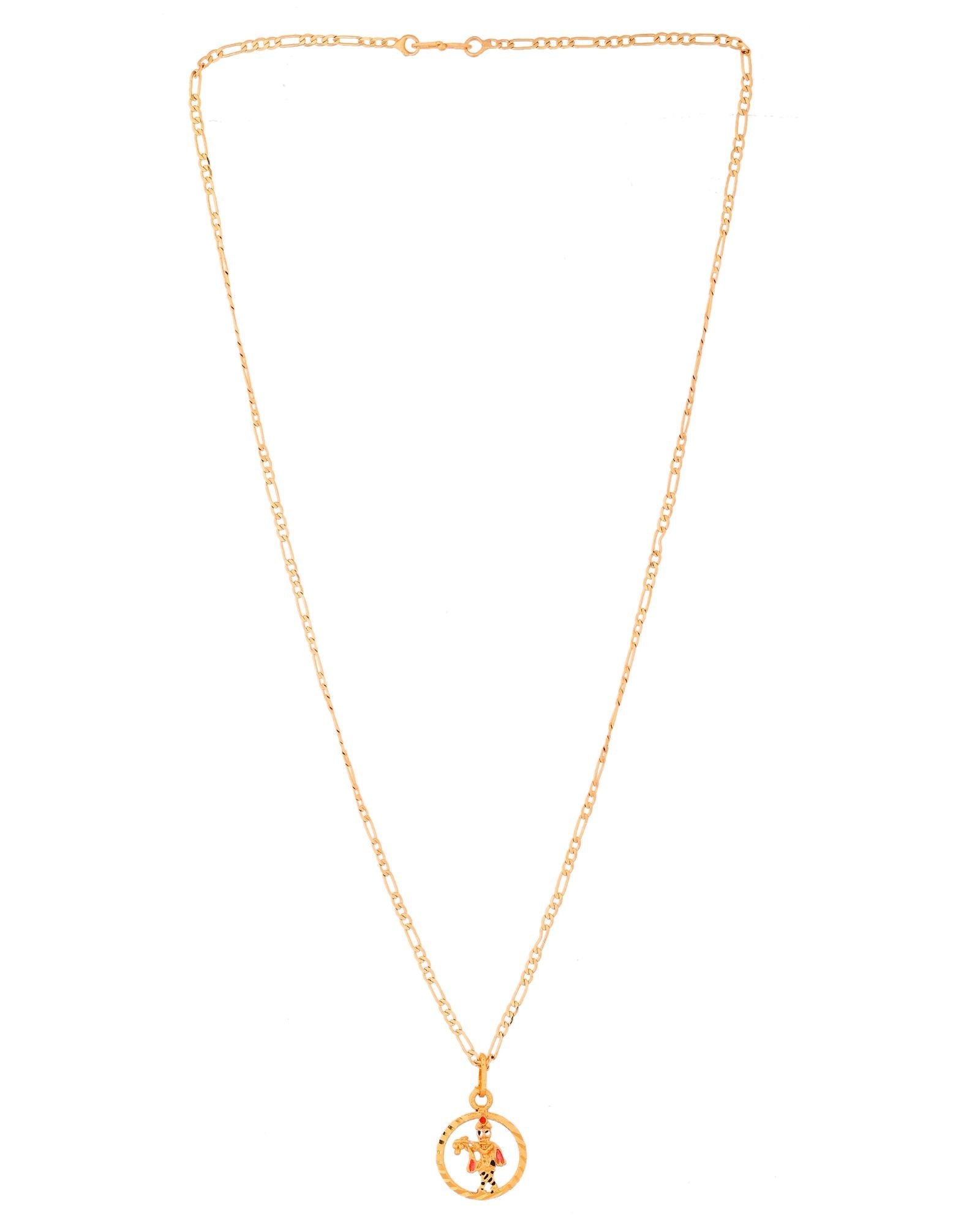 Jewels Nest Gold-Tone Krishna Circle Pendant Necklace For Women