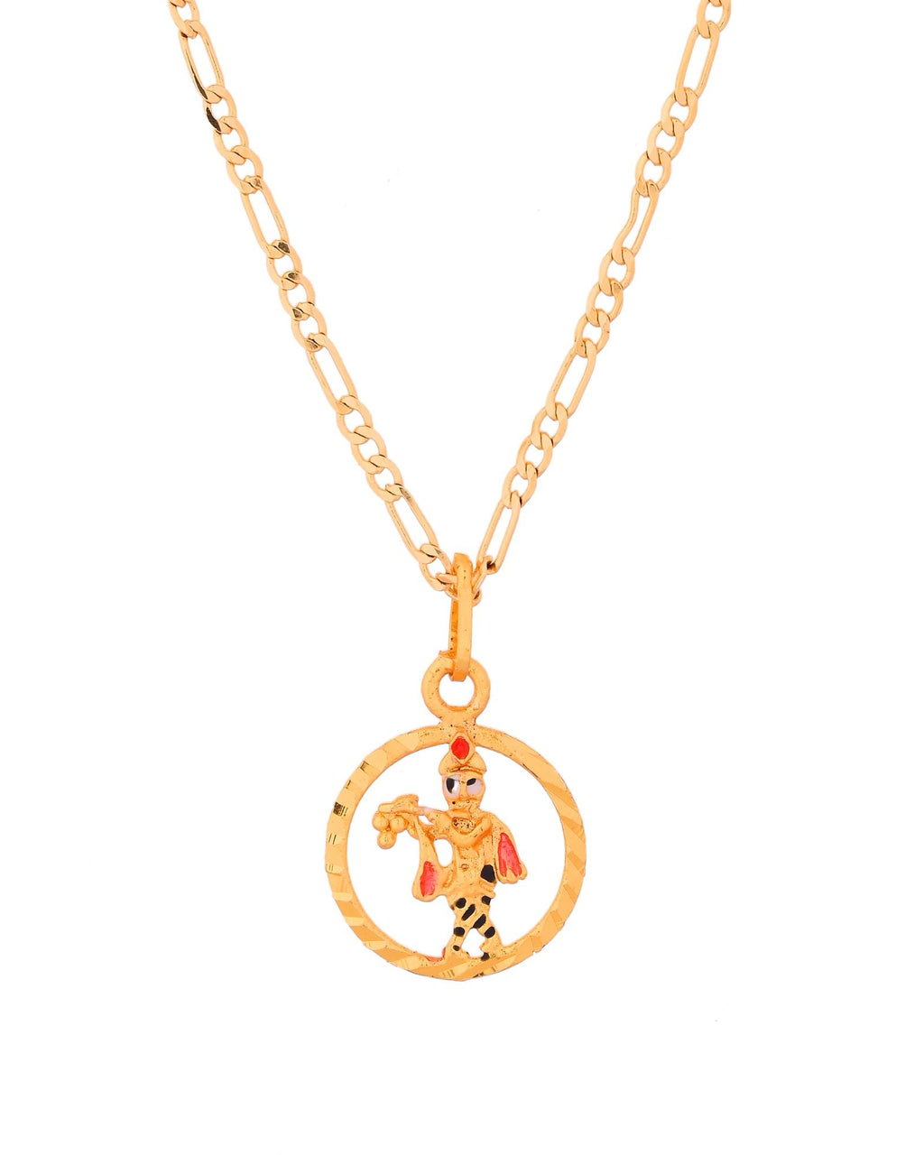 Jewels Nest Gold-Tone Krishna Circle Pendant Necklace For Women