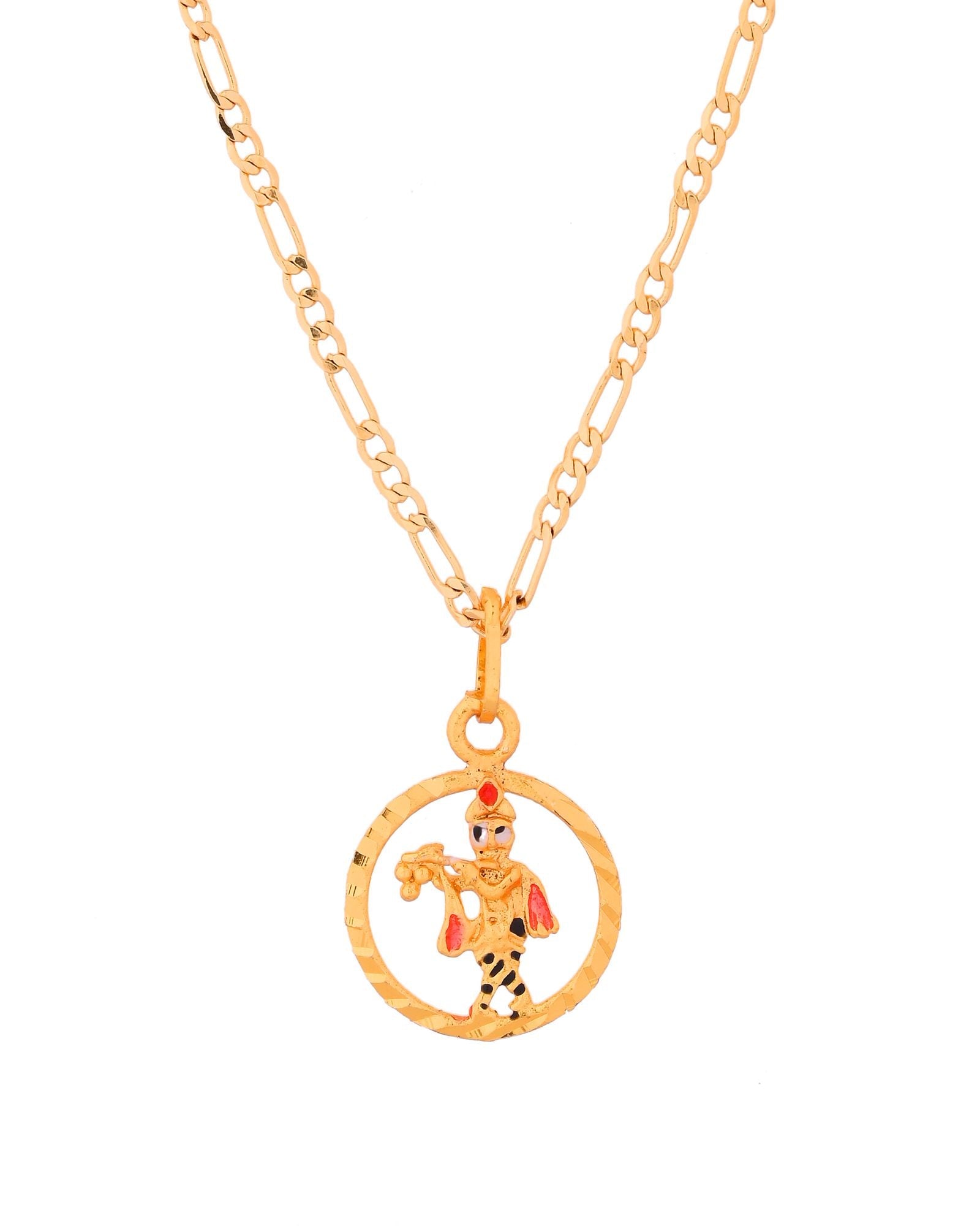 Jewels Nest Gold-Tone Krishna Circle Pendant Necklace For Women