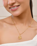 Jewels Nest Gold-Tone Enamel Krishna Circle Pendant Necklace For Women