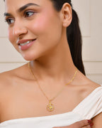 Jewels Nest Gold-Tone Enamel Krishna Circle Pendant Necklace For Women
