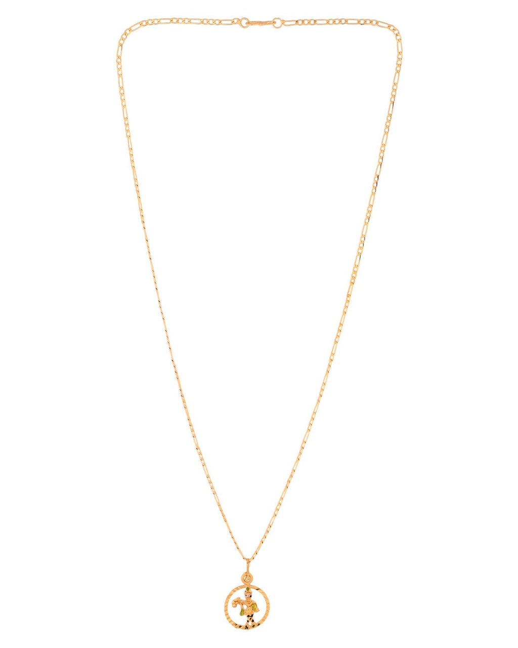Jewels Nest Gold-Tone Enamel Krishna Circle Pendant Necklace For Women