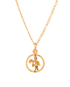 Jewels Nest Gold-Tone Enamel Krishna Circle Pendant Necklace For Women