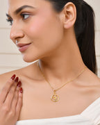 Jewels Nest Gold-Tone Enamel Krishna Circle Pendant Necklace For Women