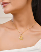 Jewels Nest Gold-Tone Enamel Krishna Circle Pendant Necklace For Women