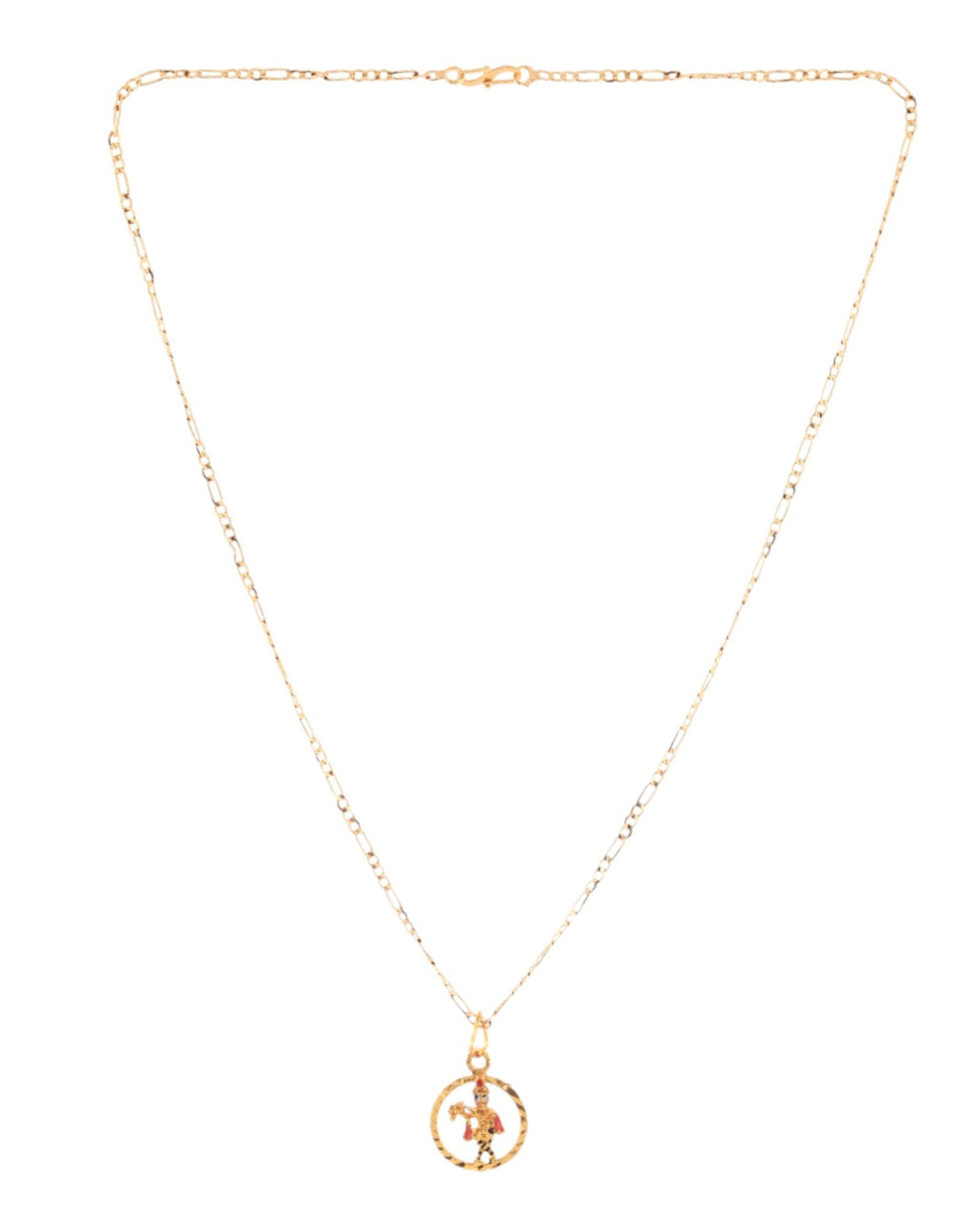 Jewels Nest Gold-Tone Enamel Krishna Circle Pendant Necklace For Women