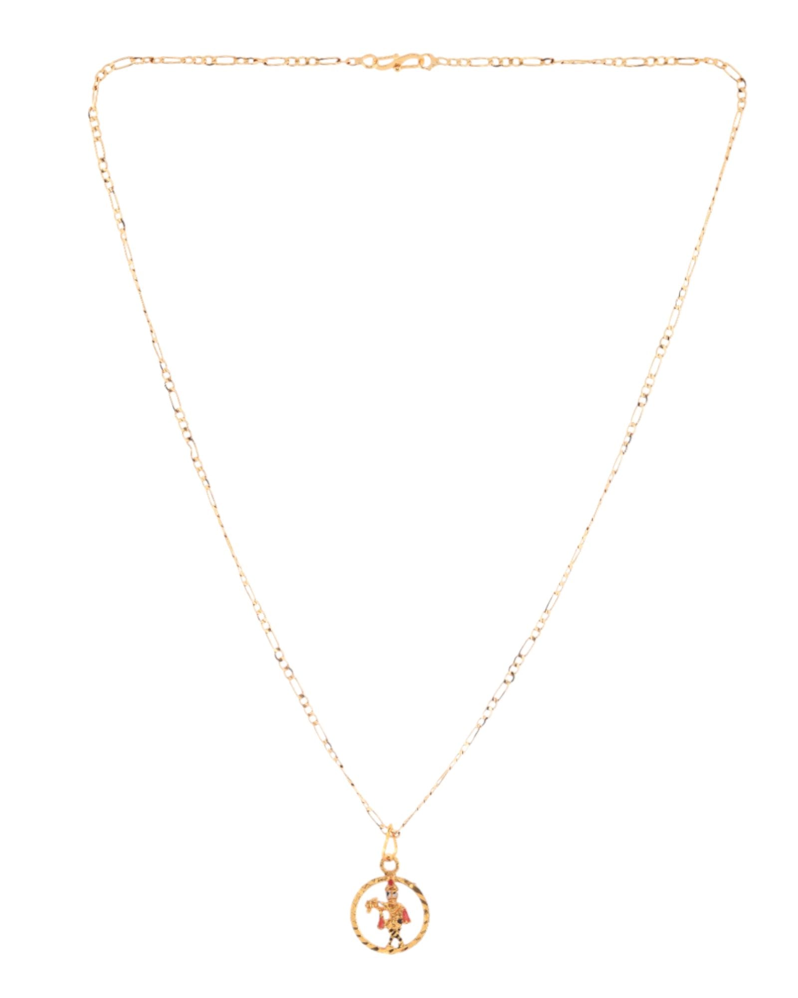 Jewels Nest Gold-Tone Enamel Krishna Circle Pendant Necklace For Women