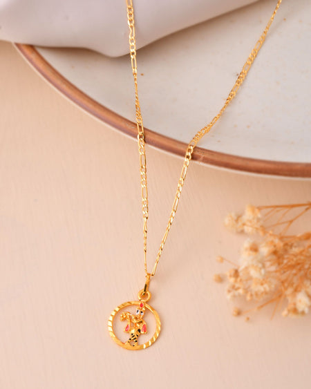 Jewels Nest Gold-Tone Enamel Krishna Circle Pendant Necklace For Women