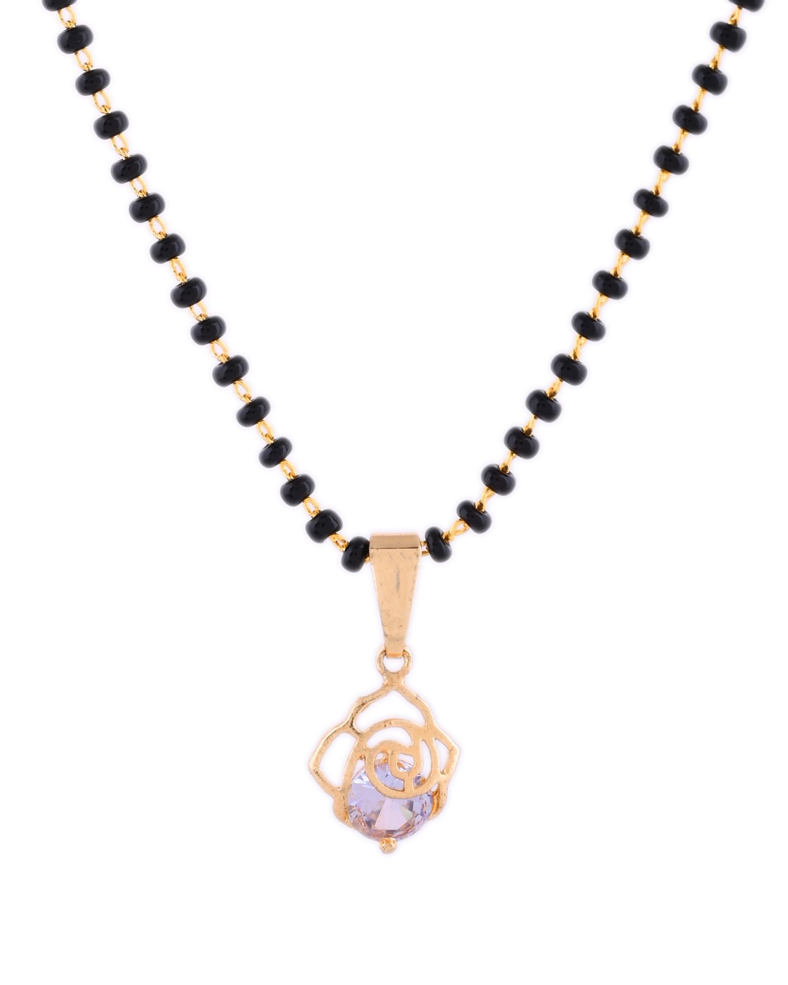 Jewels Nest Gold-Tone Cz Mangalsutra Pendant Necklace For Women - Distacart