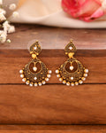 Jewels Nest Gold-Tone Oxidised Pearl Drop Chandbali Earrings - Distacart