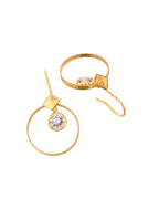 Jewels Nest Gold-Tone Hoop Earrings with Square Crystal Detailing - Distacart