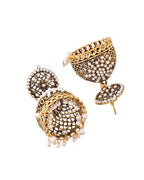 Jewels Nest Gold-Polished Pearl Jhumka Earrings – Traditional Ethnic Design - Distacart