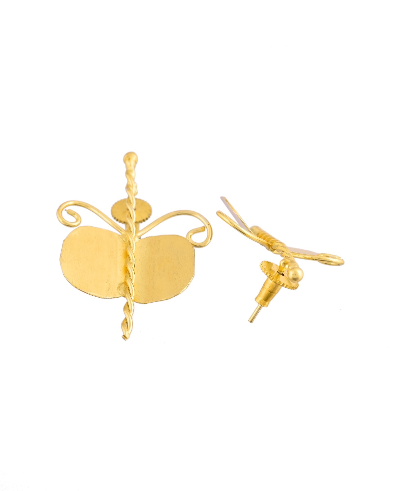 Jewels Nest Gold Plated Anti-Tarnish Waterproof Butterfly Shaped Aesthetic Stud Earrings For Women - Distacart