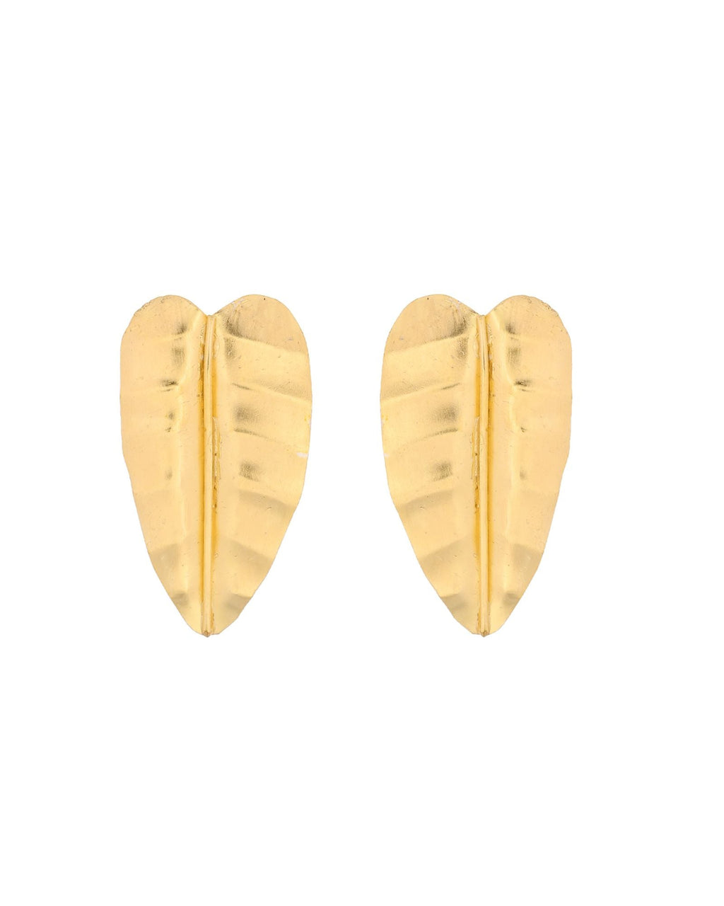 Jewels Nest Gold Leaf Textured Statement Stud Earrings For Women - Distacart
